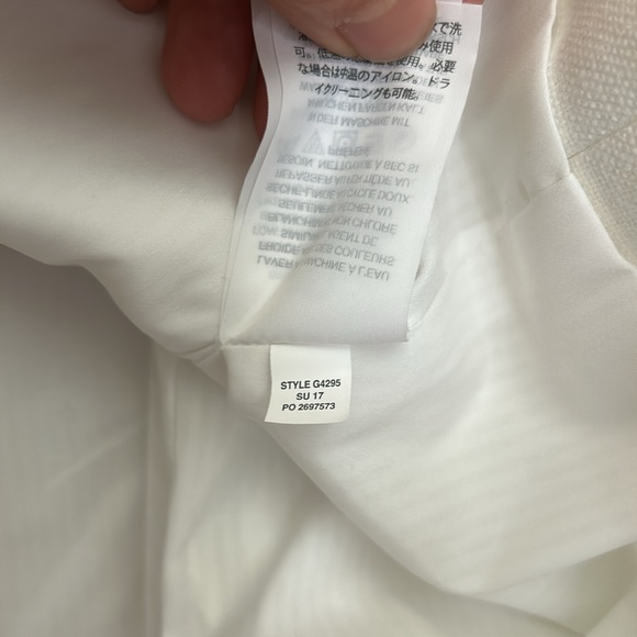 J.Crew Linen Blend WhiteBlack Trim Scallop Zig Zag Casual Work Blazer Size 10 - Picture 11 of 13